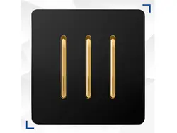 کلید و پریز کریستال مشکی طلایی آسیا الکتریک