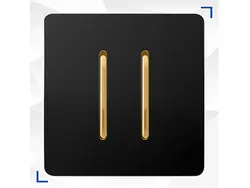 کلید و پریز کریستال مشکی طلایی آسیا الکتریک