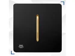 کلید و پریز کریستال مشکی طلایی آسیا الکتریک