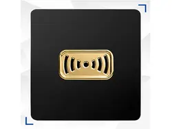 کلید و پریز کریستال مشکی طلایی آسیا الکتریک