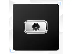 کلید و پریز کریستال مشکی نقره ای آسیا الکتریک