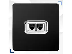 کلید و پریز کریستال مشکی نقره ای آسیا الکتریک