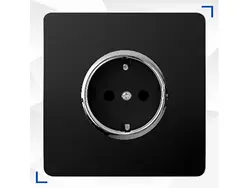 کلید و پریز کریستال مشکی نقره ای آسیا الکتریک