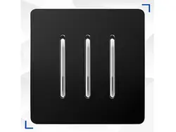 کلید و پریز کریستال مشکی نقره ای آسیا الکتریک