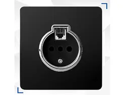 کلید و پریز کریستال مشکی نقره ای آسیا الکتریک