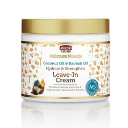آبرسان و تقویت کننده بعد حمام نارگیل آفريکن پرايداورجینالAfrican Pride Moisture Miracle Coconut Oil & Baobab Oil Leave-In Cream