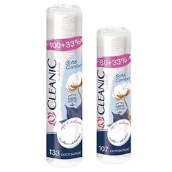 پد آرايش پاک کن  کلينيکاورجینالcleanic cotton pads soft & comfort