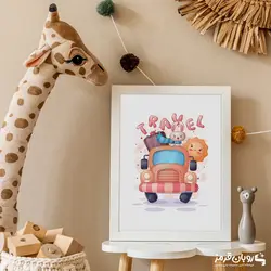 تابلو اتاق کودک عروسک های مسافر 160