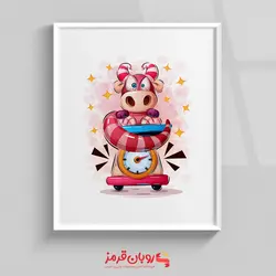 تابلو اتاق کودک teddy dino روی ترازو 143