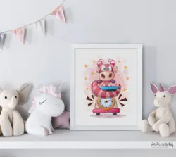 تابلو اتاق کودک teddy dino روی ترازو 143