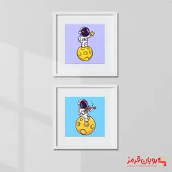 تابلو اتاق کودک فضانورد ویولن زن کارتونی 78