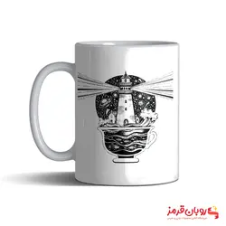 ماگ 219 تتو لاین آرت فانوس در فنجان قهوه