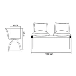 نیمکت انتظار Smart نظری مدل N822
