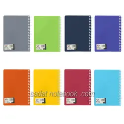 دفتر یادداشت 1/12 طلقی بغل سیم 80 برگ سادات کد E-120