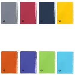 دفتر یادداشت 1/16 طلقی بغل سیم 80 برگ سادات کد C-48 مجموعه 10 عددی