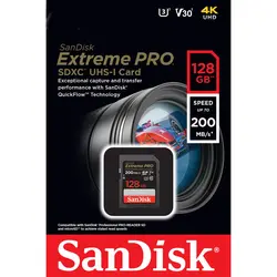 کارت حافظه سندیسک SanDisk 128GB Extreme PRO UHS-I SDXC 200MB/s