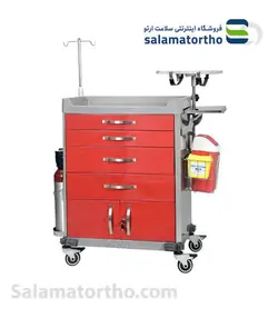 ترالی‌اورژانس‌استیل رویهABS کشوفلزی‌رنگی NNT (مدلNT8027)