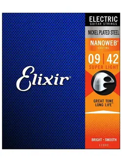 Elixir Electric Nickel Plated Steel With Nanoweb Coating 9-42 سیم گیتار الکتریک الیکسیر