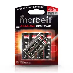 باتری قلمی و نیم قلمی موربیت آلکالاین کارتی LR6 AA+LR03 AAA