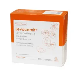 محلول خوراکی لووکارنیت با طعم پرتقال 10 ویال  Levocarnit 1g Oral Solutuion 10 Vials
