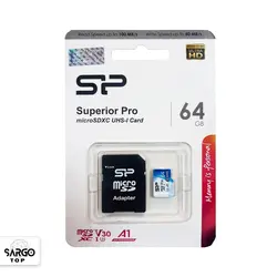 کارت حافظه سیلیکون پاور ۶۴ گیگ Superior Pro microSDXC UHS-1U3 V30