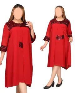 پیراهن مجلسی کمر پولک سایز بزرگ سارته کد 1421