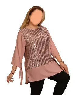 شومیز جلو پولک ریلی سایزبزرگ سارته کد 3018