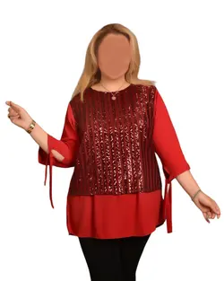 شومیز جلو پولک ریلی سایزبزرگ سارته کد 3018