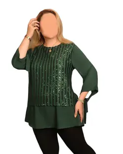 شومیز جلو پولک ریلی سایزبزرگ سارته کد 3018