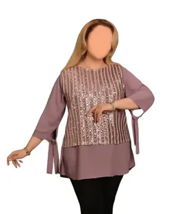 شومیز جلو پولک ریلی سایزبزرگ سارته کد 3018