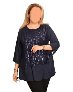 شومیز جلو پولک ریلی سایزبزرگ سارته کد 3018