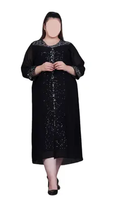 پیراهن بلند مجلسی پولک مخملی جدید و سایز بزرگ کد : 3026