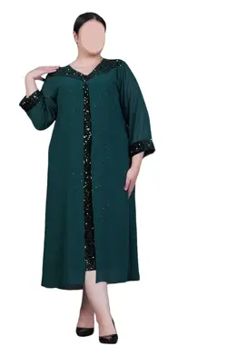 پیراهن بلند مجلسی پولک مخملی جدید و سایز بزرگ کد : 3026