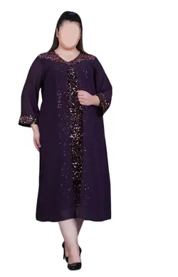 پیراهن بلند مجلسی پولک مخملی جدید و سایز بزرگ کد : 3026