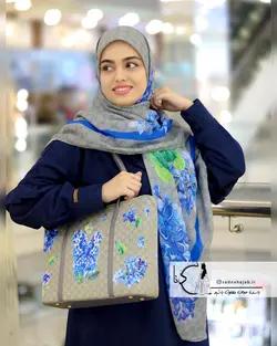 ست کیف روسری دوشی سنبل آبی