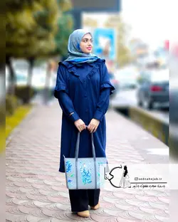 ست کیف روسری دوشی سنبل آبی