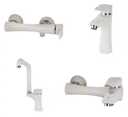 ست سفید کروم شیرآلات آرتین مدل سارا