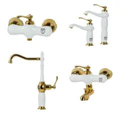 ست سفیدطلایی شیرآلات ویچنزا مدل سزار