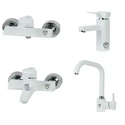 ست سفیدکروم شیرآلات ویچنزا مدل برمودا