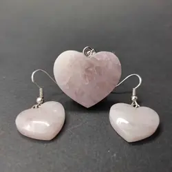 نیم ست رز کوارتز تراش قلبی