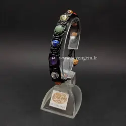 دستبند بافت سنگهای هفت چاکرا و رودراکشا (کد60)