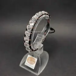 دستبند بافت کریستال کوارتز معدنی شفاف (کد48)