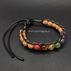 دستبند میکس سنگهای هفت چاکرا و رودراکشا (کد61)