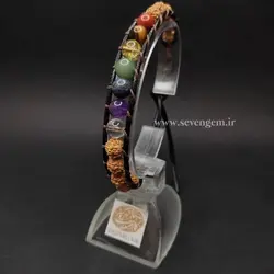 دستبند میکس سنگهای هفت چاکرا و رودراکشا (کد61)