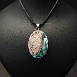 گردنبند صدف آبالون تراش بیضی(کد 34)