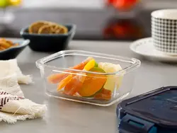 ظروف نگهداری غذا مستطیلی شیشه ای – آبی سرمه ای انگلیش هوم