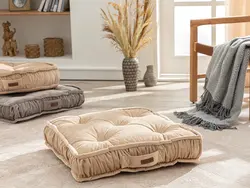 بالش تزئینی مخملی مربع مالتا اتاق نشیمن 60x60x14 سانتی متر قهوه ای روشن انگلیش هوم