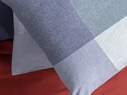 روبالشی ست دوعددی نخی طرحدار سایز 50×70 رنگ آبی انگلیش هوم