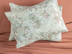 روبالشی ست دو عددی پنبه ای طرحدار سایز 50×70 رنگ سه رنگ انگلیش هوم