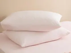 روبالشی ست دو عددی نخی ساده سایز 50×70 رنگ صورتی پودری انگلیش هوم